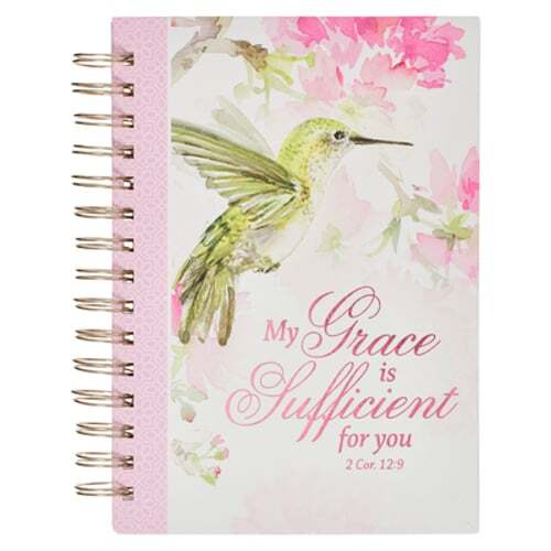 Christian Art Gifts Pink Scripture Journal My Grace Large Bible Verse Notebook  