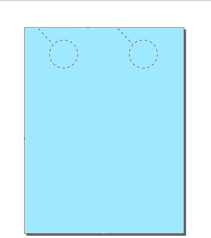 4.25x11 Blue Vellum Door Hangers with Holes - 250 Sheets, 2-Up on 8.5x11