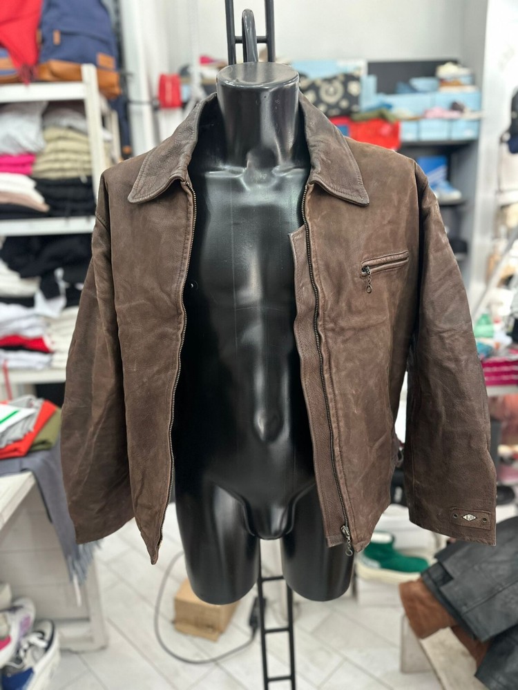 Unlimited Men's Brown Leather Jacket Size M LLV1055