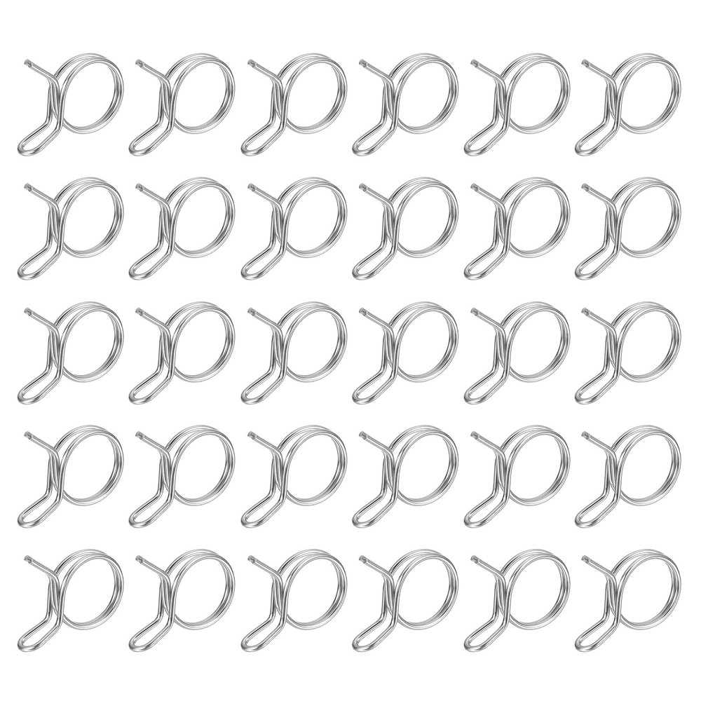 30Pcs 0.79-0.91 Inch Double Wire Spring Hose Clamp, Adjustable Spring Clips