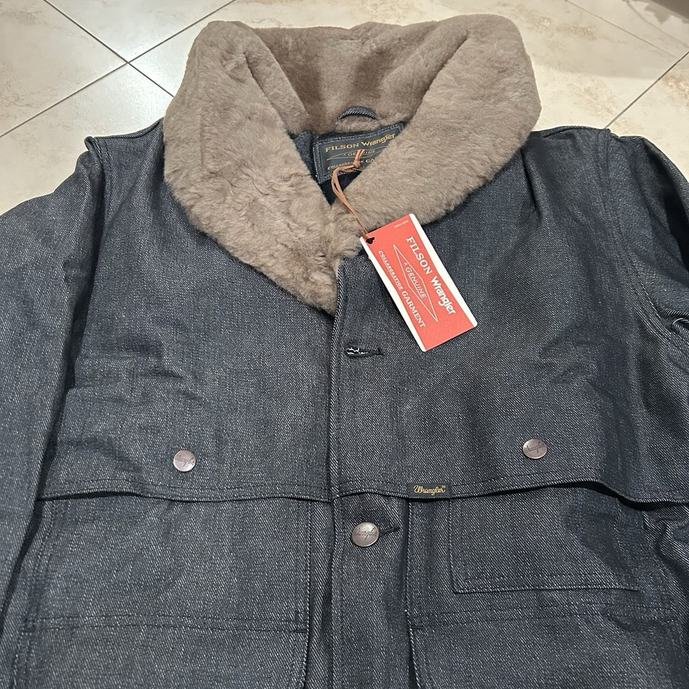 Filson x Wrangler Black Denim Packer Coat Men's Large