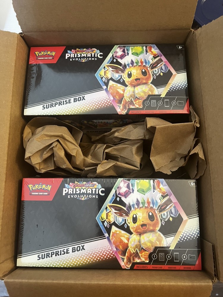 Lot of 2 Pokemon Prismatic Evolutions Surprise Box (Brand New Sealed)