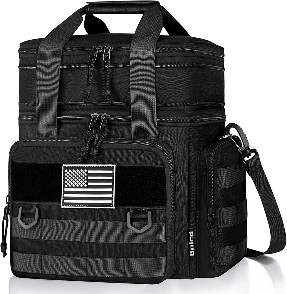 Double Deck Insulated Lunch Box, Expandable Large Lunch Bag Leakproof Cooler Bag