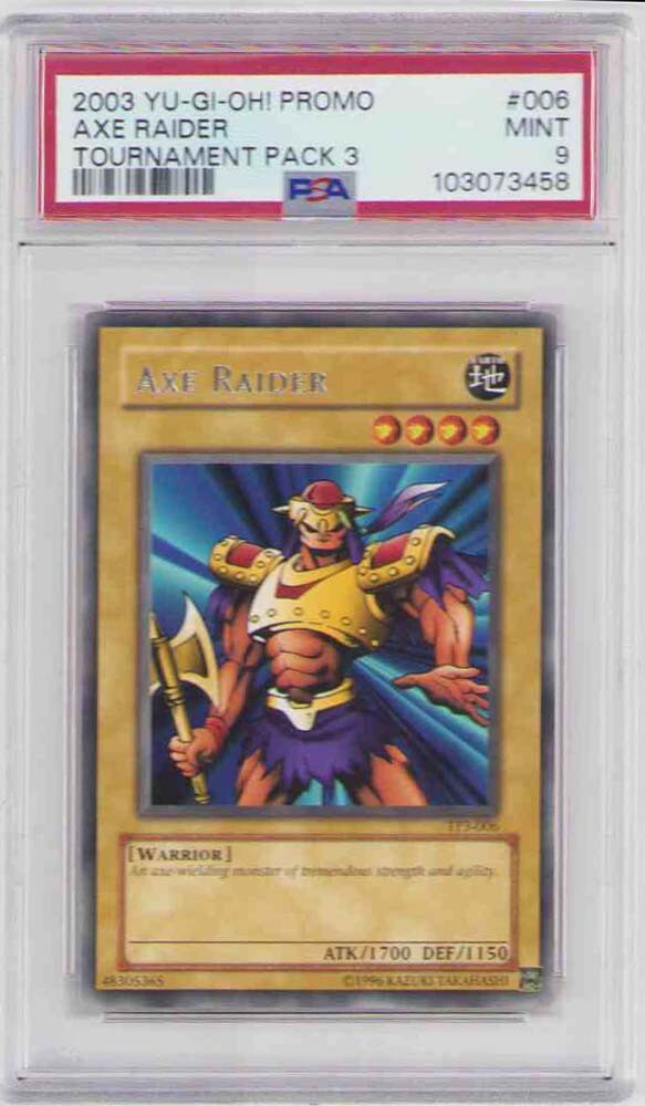 Rare 2003 AXE RAIDER YUGIOH HL3 MINT 9 Tournament Season 3 TP3-006