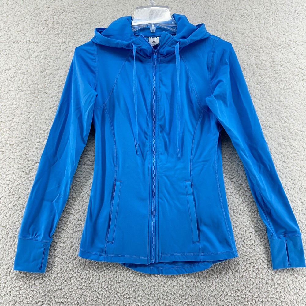 Women's XS Athletic Hooded Jacket with Pockets in Cobalt Blue-image