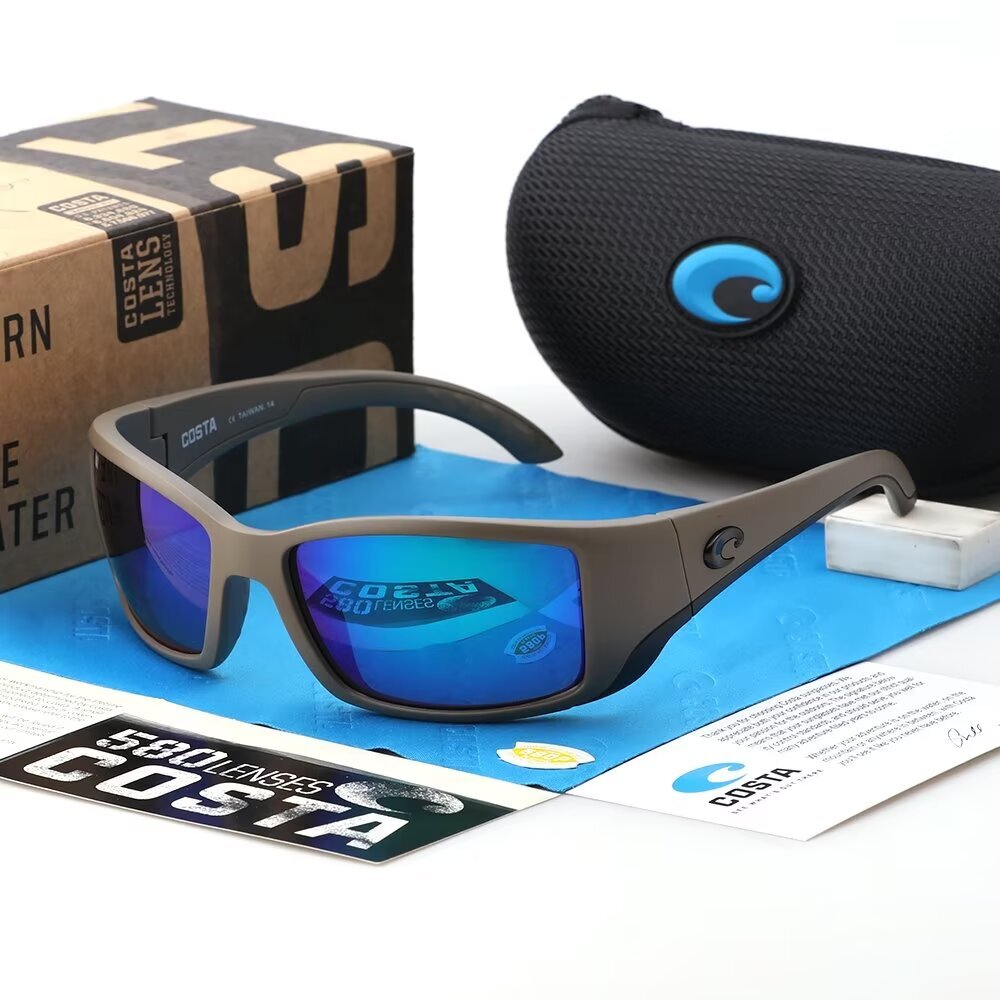 Costa Del Mar BLACKFIN Brown/ Green Mirror Polarized 580P Sunglasses