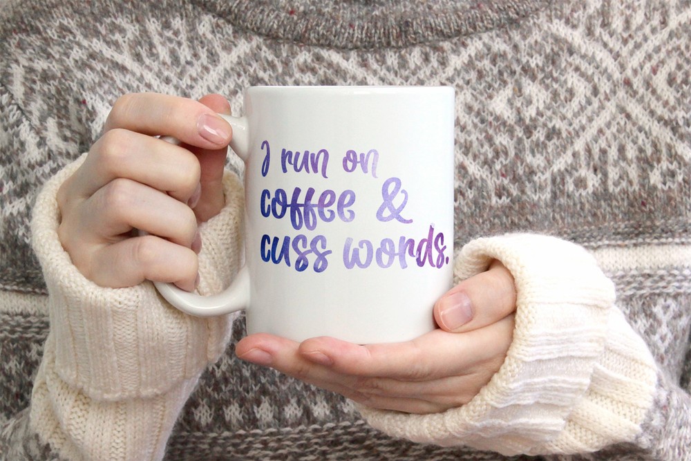 Funny Coffee Mug Best Friend Gift with Humorous Caffeine and Cuss Motif