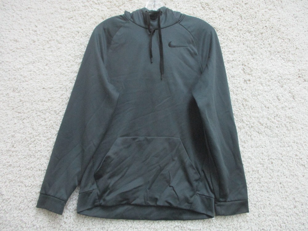Nike Sweater Small Adult Dark Gray Hoodie Pullover Pockets Stretch Dri Fit Mens