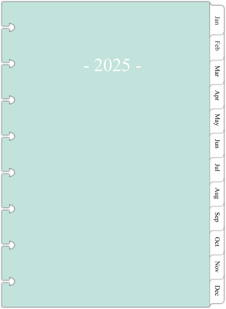 2025 Junior Size Weekly & Monthly Planner Refill, 8-Discbound, 2 Pages/Week