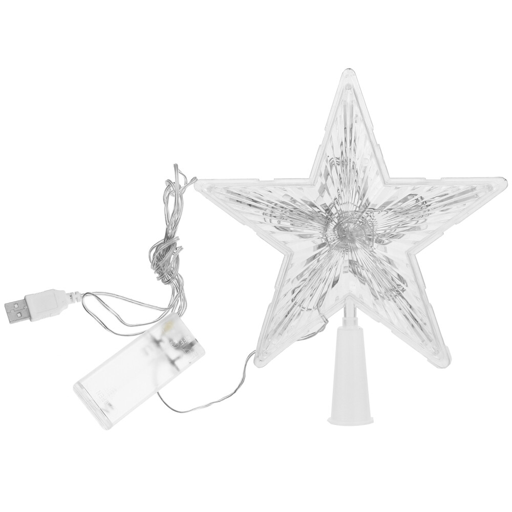 Christmas Tree Top Star Topper Unique Night Stand Lamp Battery