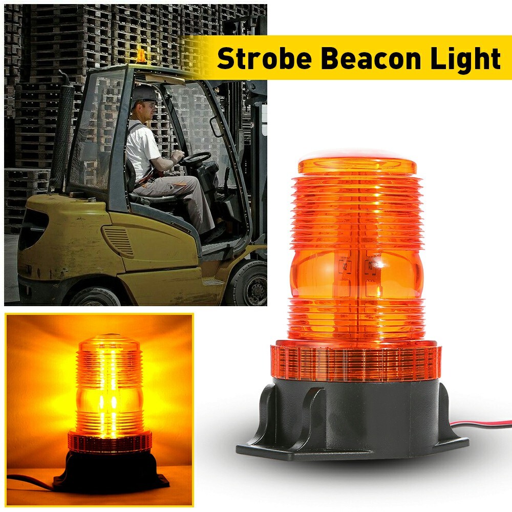 30 LEDs Rotating Beacon Strobe Light Truck Amber Emergency Warning Rooftop Lamps