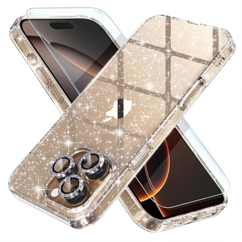For iPhone 16 Pro Max 5G Case With Camera Lens Protector & Soft TPU Back Cover
