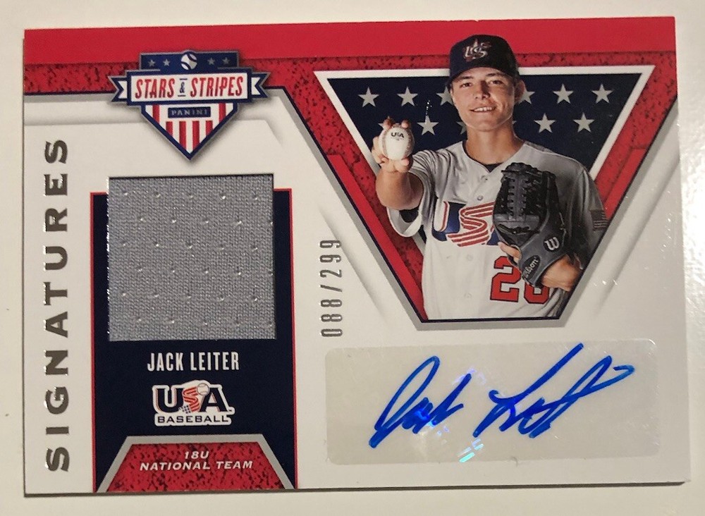 Jack Leiter ROOKIE Auto Patch 88/299 RARE Full Name READ Texas Rangers Team USA