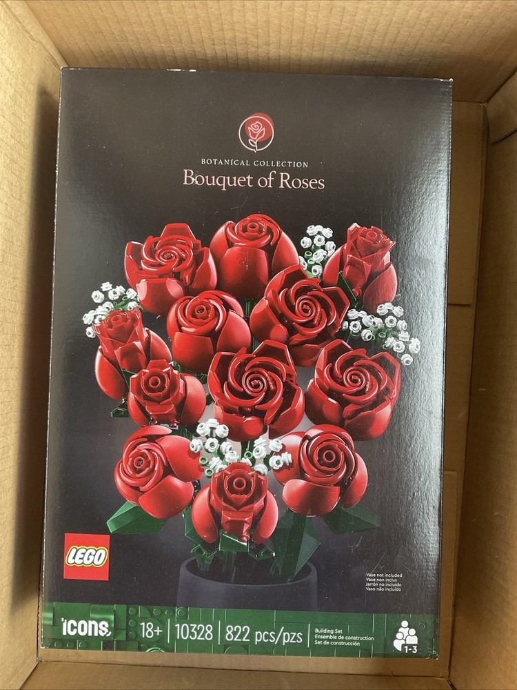 LEGO Icons Bouquet of Roses Artificial Flowers Set for Adults Botanical Collection Building Kit  