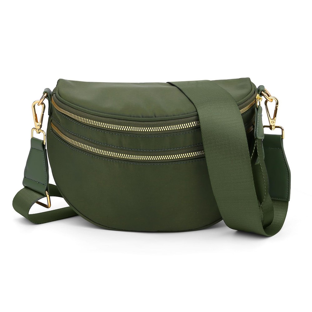 Bum Bags for Crossbody,Spacious Nylon Crossbody Bag Trendy Checkered Purse Sh...