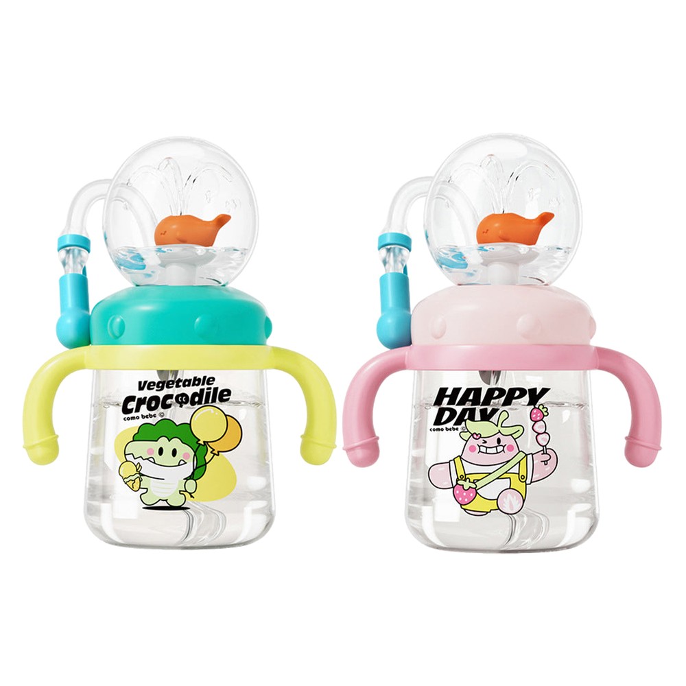 Whale No-Spill Toddler Cup with Twin Handles and Straw  