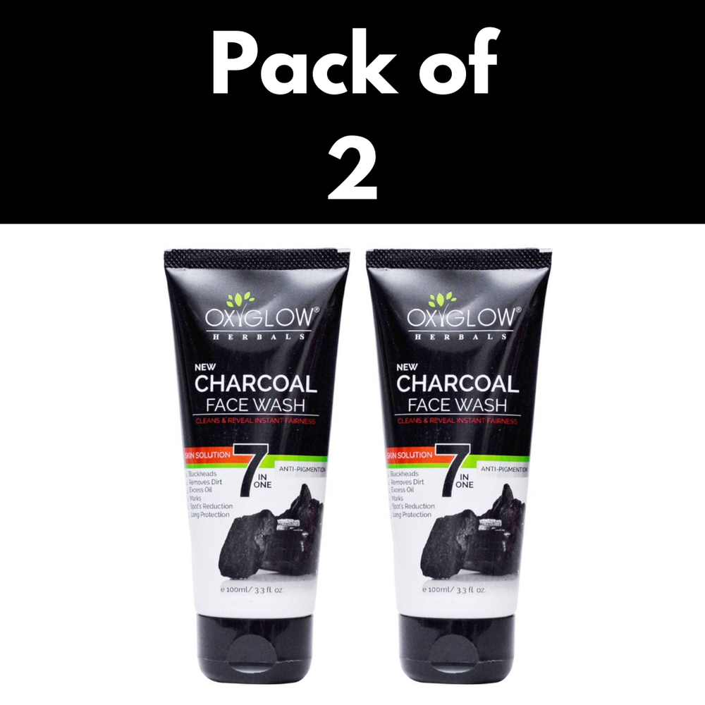 OxyGlow Herbals 7 en uno lavado facial carbón elimina puntos blancos y negros 100 g