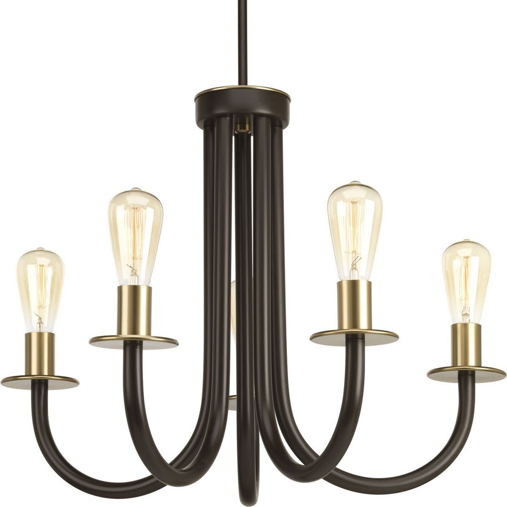 Bronze Progress Lighting P400050 5-Light 26-Inch Swing Chandelier