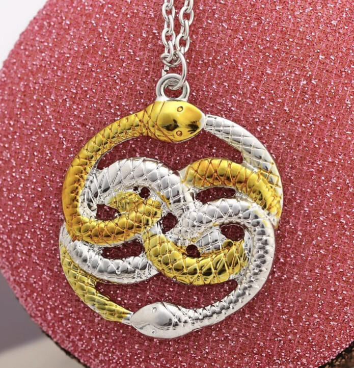 Never Ending Story Ouroboros Snake Necklace 20 Inch Nordic Talisman Auryn Pendant
