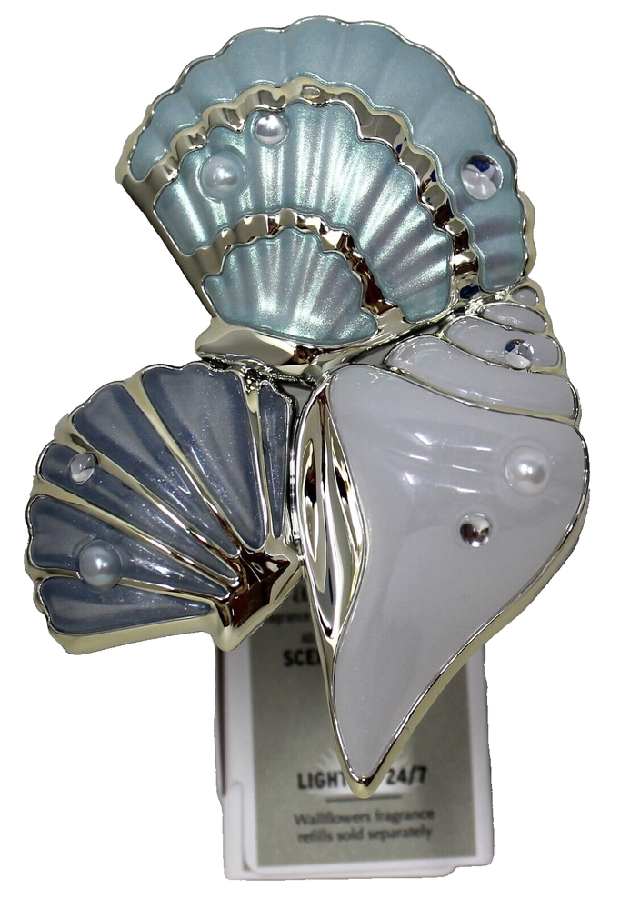 Bath & Body Works Seashell Wallflower Plug In Light Up Scent Control Blue Shell