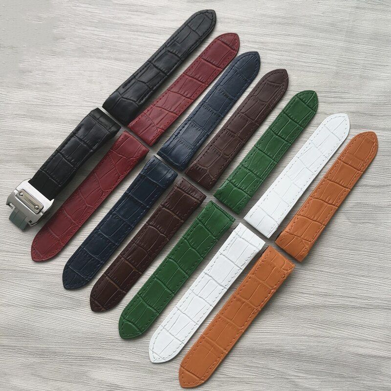 Genuine Leather Watch Strap for Cartier Santos 100 20mm 23mm