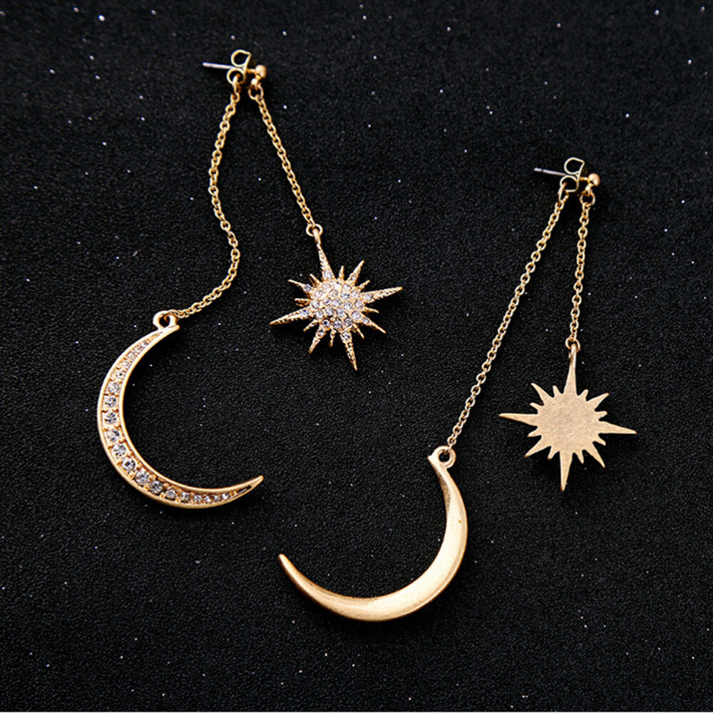 Moon Celestial Rhinestone Mystical Drop Earrings for Women’s Jewelry