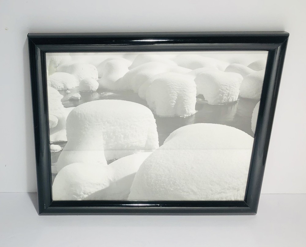 Original ANSEL ADAMS Yosemite Snow Hummocks Winter KROMEKOTE Framed Photo 1949