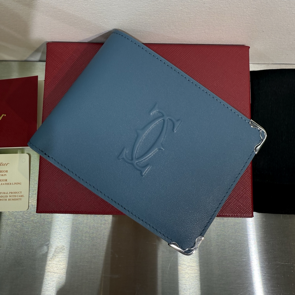 Cartier Sky Blue Series Credit Card Holder and Fold-Over Wallet