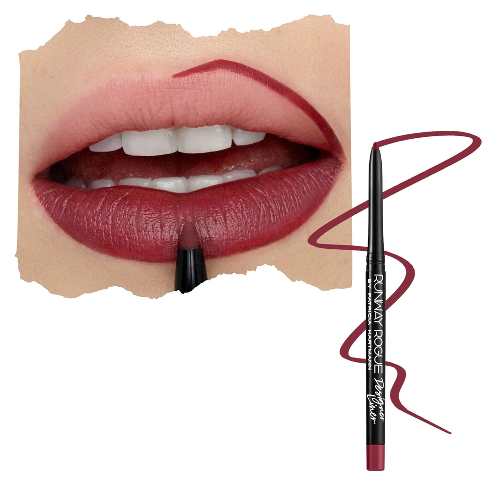 Matte Garnet-Maroon Lip Liner Pencil for Long-Lasting Definition