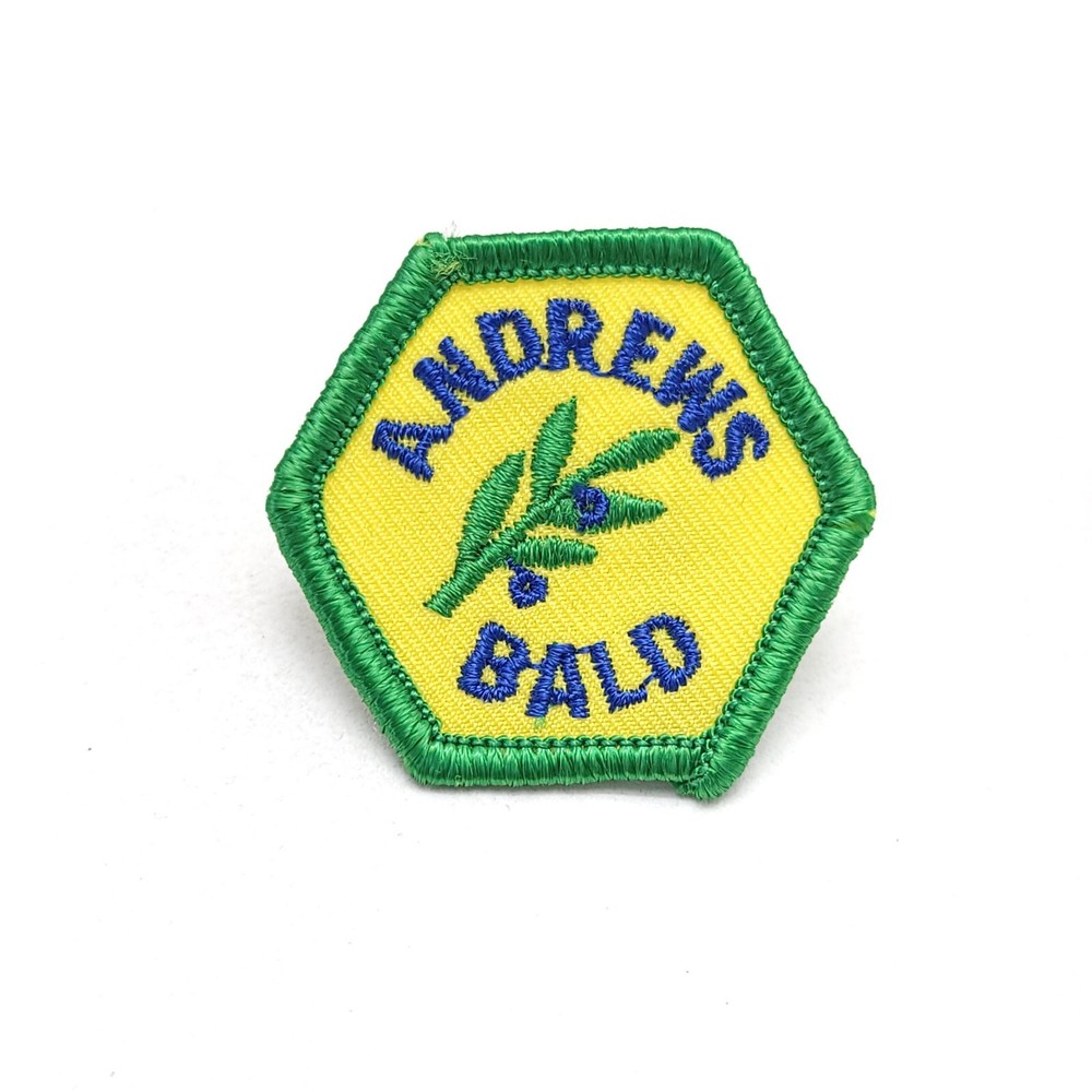 Vintage Andrews Bald Iron-On Embroidered Patch 1.5