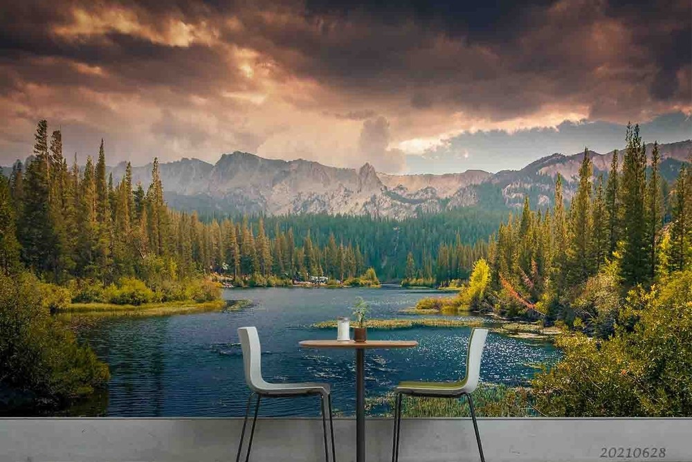 3D Mountain River Sky Landscape Wall Murals Wallpaper Murals Wall Sticker 4
