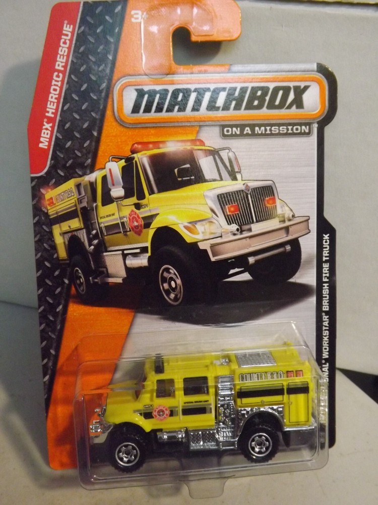 2013 Matchbox Yellow International Workstar Brush Fire Truck 89/120