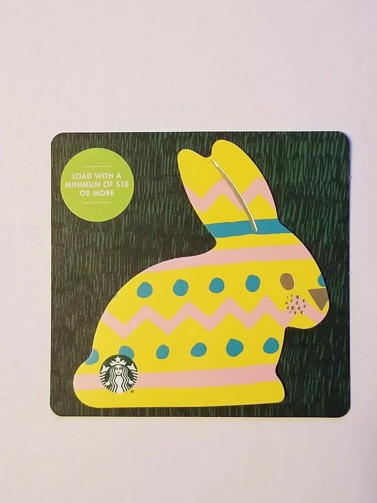 Starbucks Easter Bunny Rabbit Gift Card Yellow Egg Design No Value-image