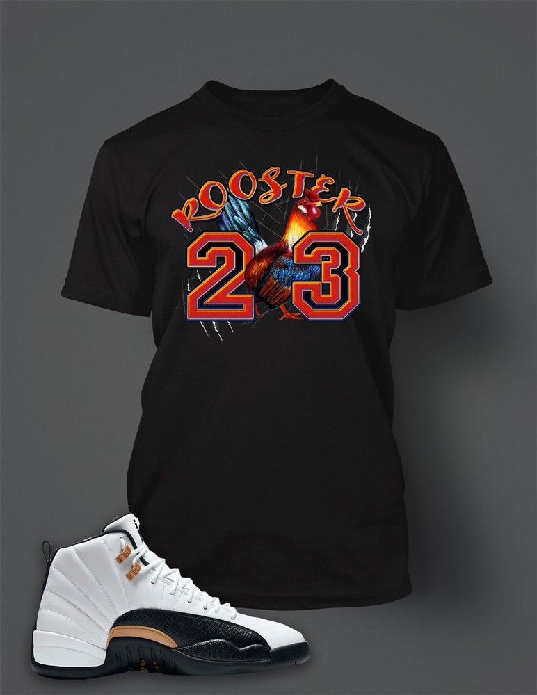 Men's J12 Chinese New Year Rooster Graphic Tee for Sneaker Matching – Big & Tall Sizes  -image