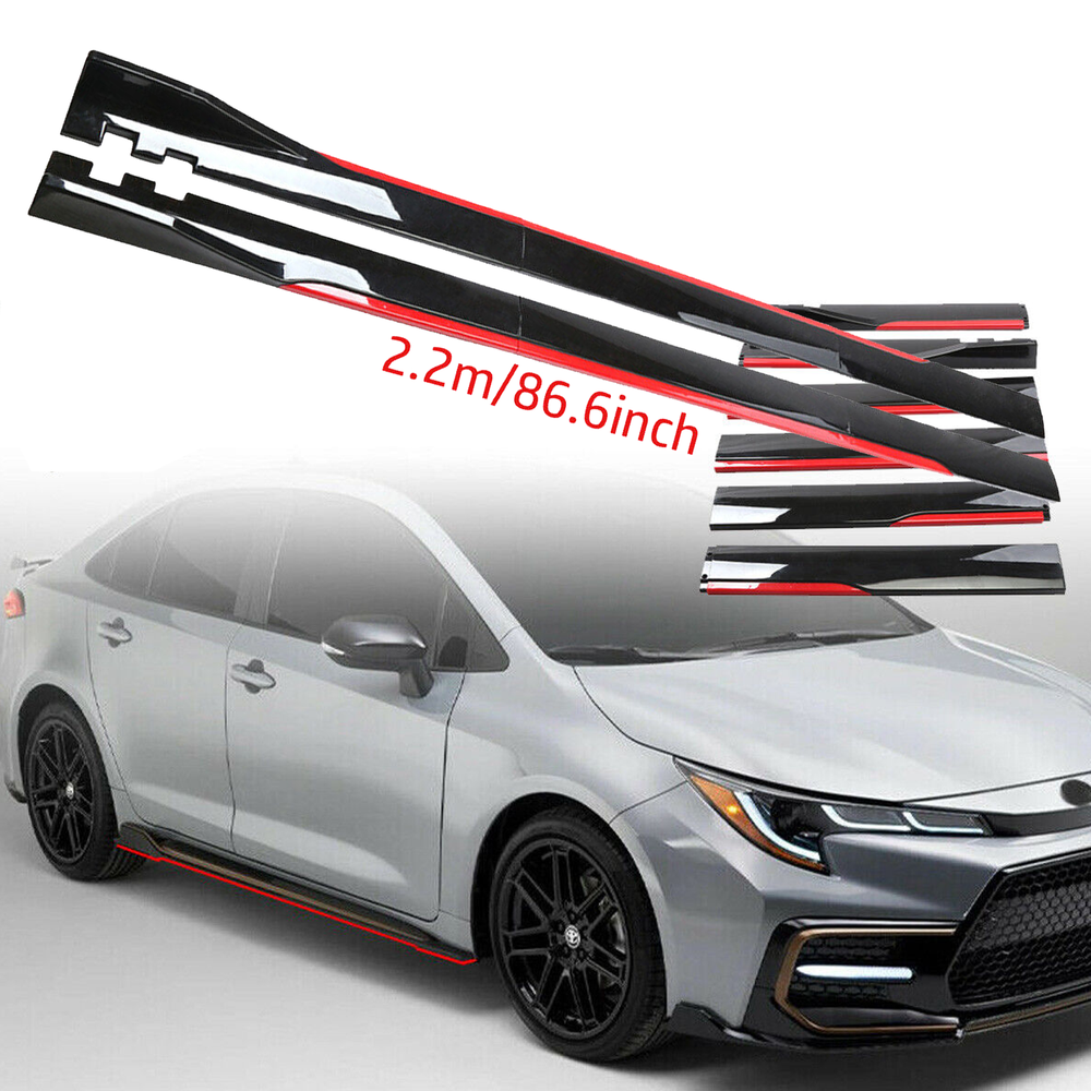 For Toyota Corolla Side Skirt Extension Body Kit Splitter Spoiler Glossy Black