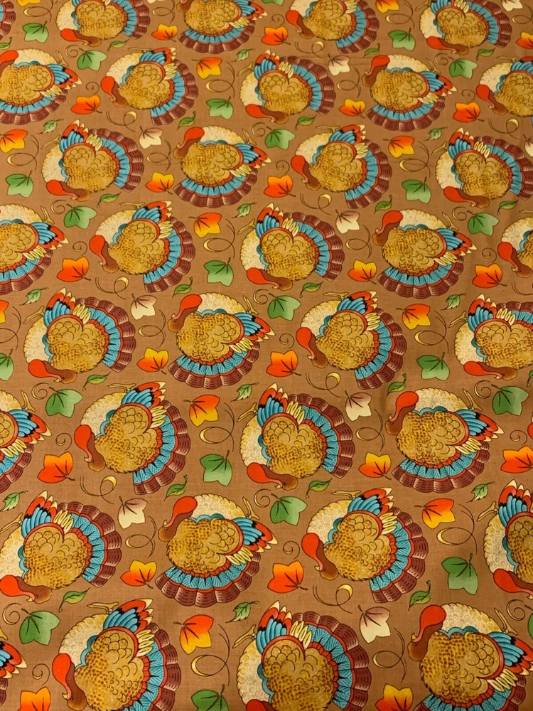 Seasonal - Fall Turkeys (Fun) - 100% Cotton Fabric (1/2 Yard Units)-image
