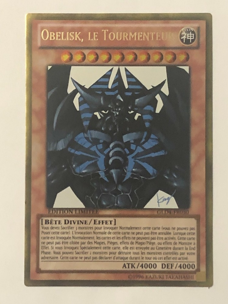 Obelisk The Tormentor Yu-Gi-Oh Gold Rare GLD4-FR030 Trading Card
