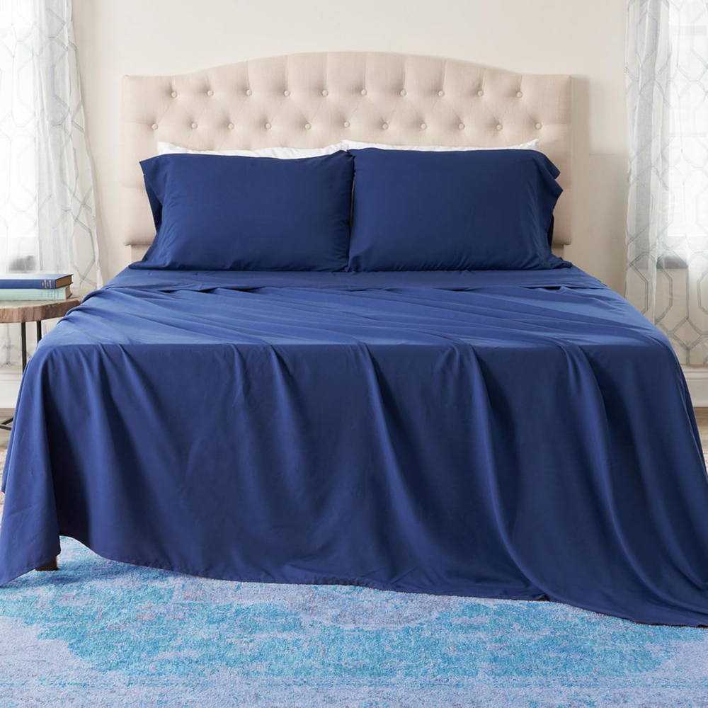 Queen Size 4 Piece Sheet Set Estate Blue by Northwest Ashford Bed Essentials