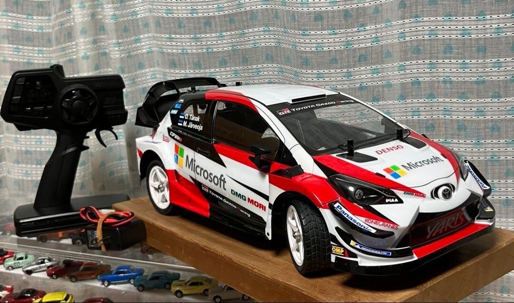 Tamiya Toyota GR Yaris WRC TT-01 RC car kit with rally decals