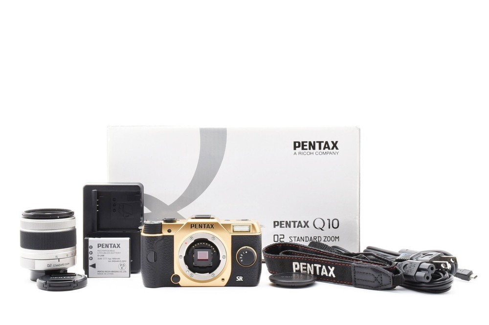 PENTAX Q10 Digital Camera Gold Color + 02 Lens [Excellent+++++] From JAPAN #2423