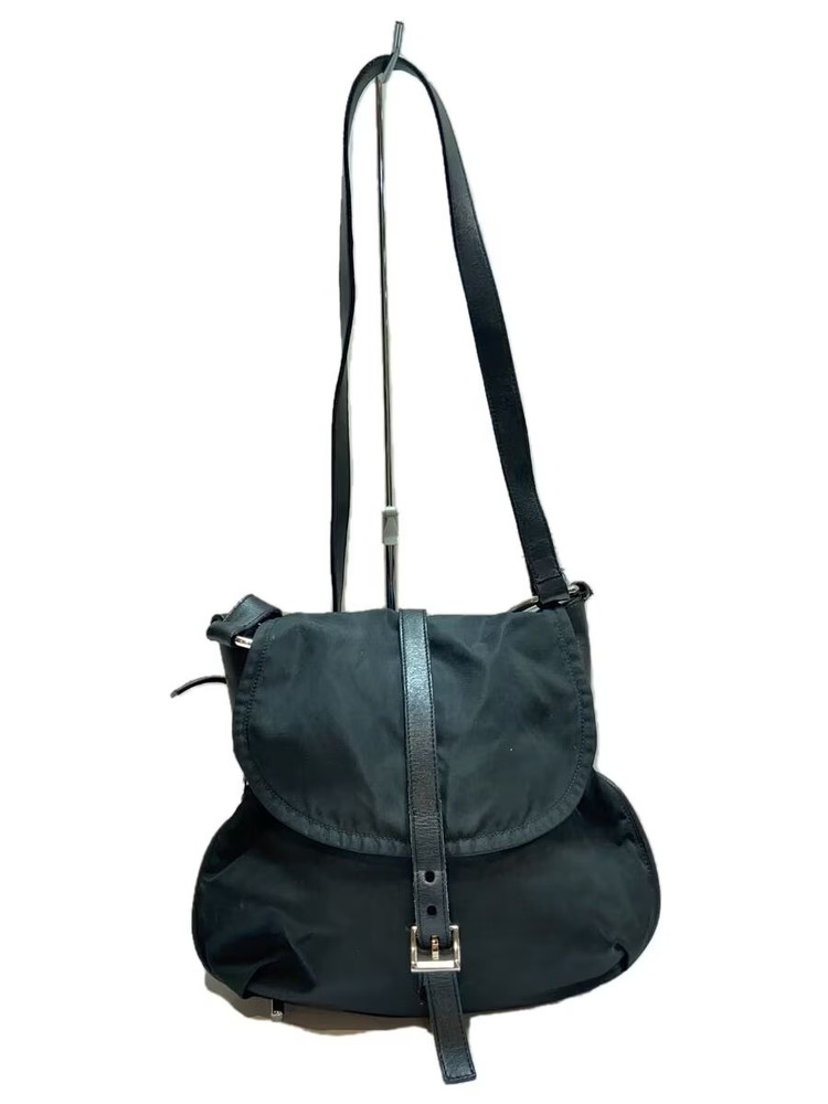 RARE PRADA Nylon Shoulder Bag Black BT0353