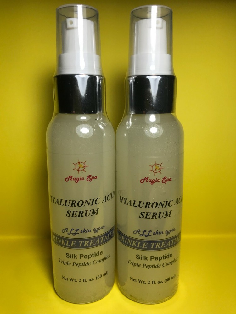 2*2oz. Hyaluronic Acid Serum Silk Peptide Pumps Wrinkle Filler Matrixyl 3000