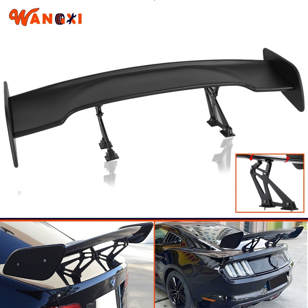 GT Style - Universal Adjustable 47 Inch Matte Black Rear Trunk Spoiler Wing ABS