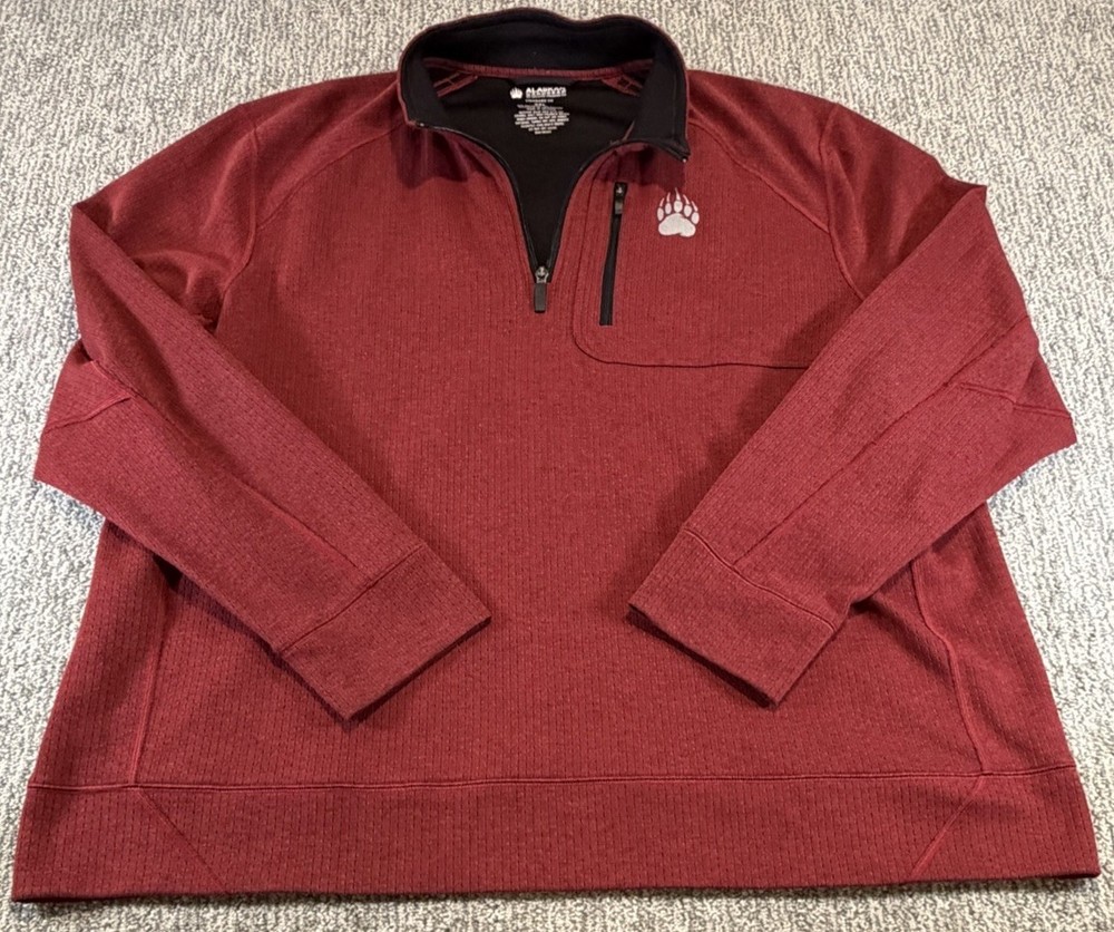 Alaskan Hard Gear Duluth Trading Co. Pullover 1/4 Zip Men's XXL 2XL Red/Black