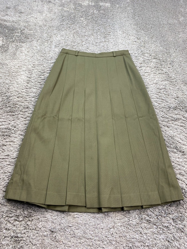 Rudolf Masskleidung Skirt Women 40 Sage Green Pleated Lined A-Line Midi Vtg