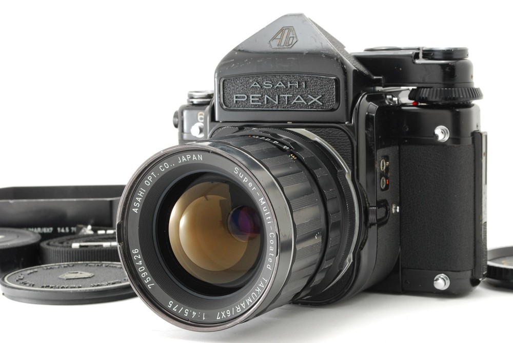 [ Exc+5 ]PENTAX 6x7 TTL Mirror Up Film Camera 75mm F/4.5 Lens Strap From JAPAN
