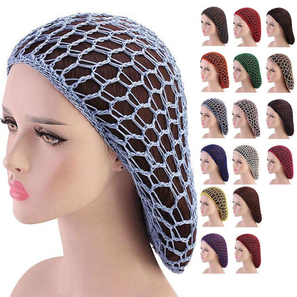 ❀ Rayon Crochet Hairnet Hair Net French Mesh Fish Net Snood Hair Accessories +