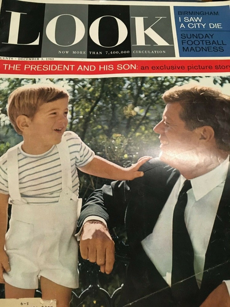 JFK The President And His Son Dec. 3, 1963 Look Magazine Vintage Bin 11