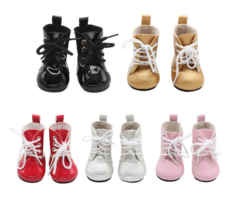 Leather tie boots made for 18'' American girl doll shoes outfit