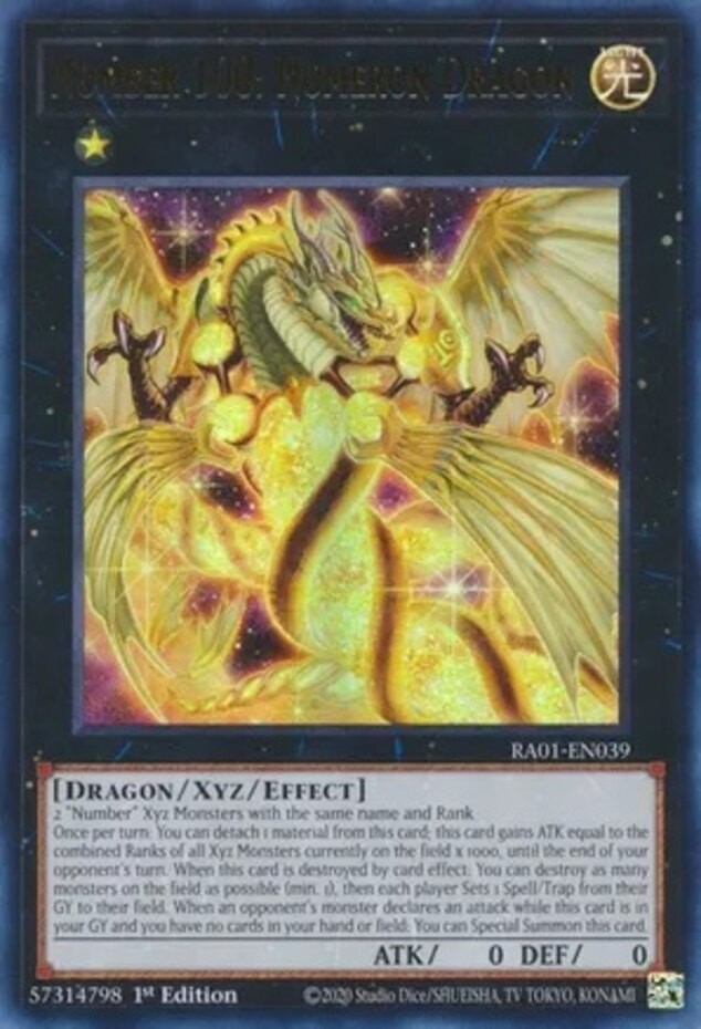 100: Numeron Dragon - RA01-EN039 Ultra Rare 1st Ed NM
